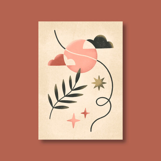 Print »Dreamy Boho Plants – Moon«