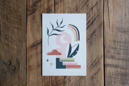Postkarte »Dreamy Boho Plants – Stairs«