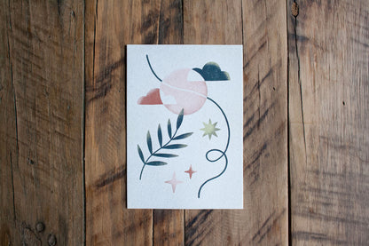Postkarte »Dreamy Boho Plants – Moon«