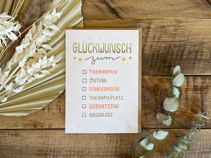 Double card "Tick-Box Congratulations"