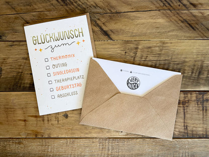 Double card "Tick-Box Congratulations"