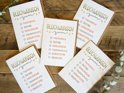 Double card "Tick-Box Congratulations"