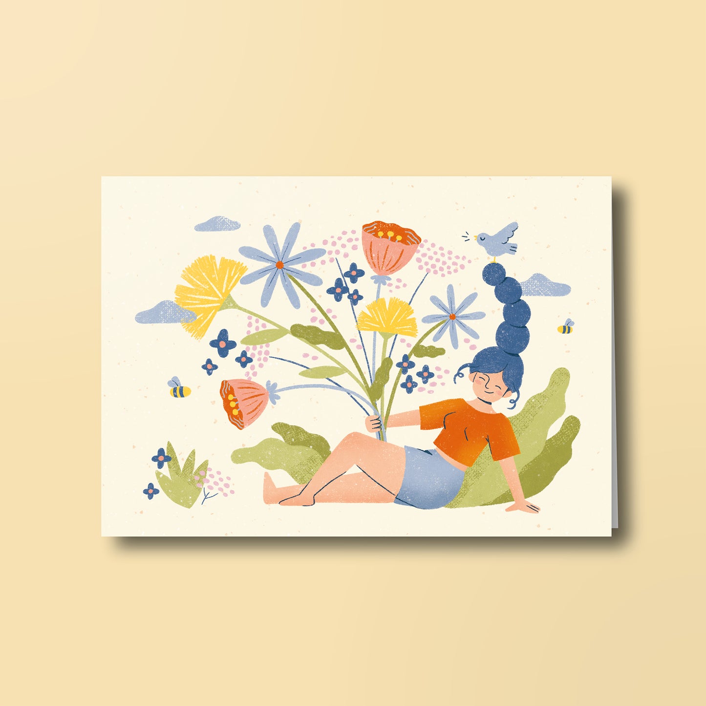 Double Card "Flower Girl"