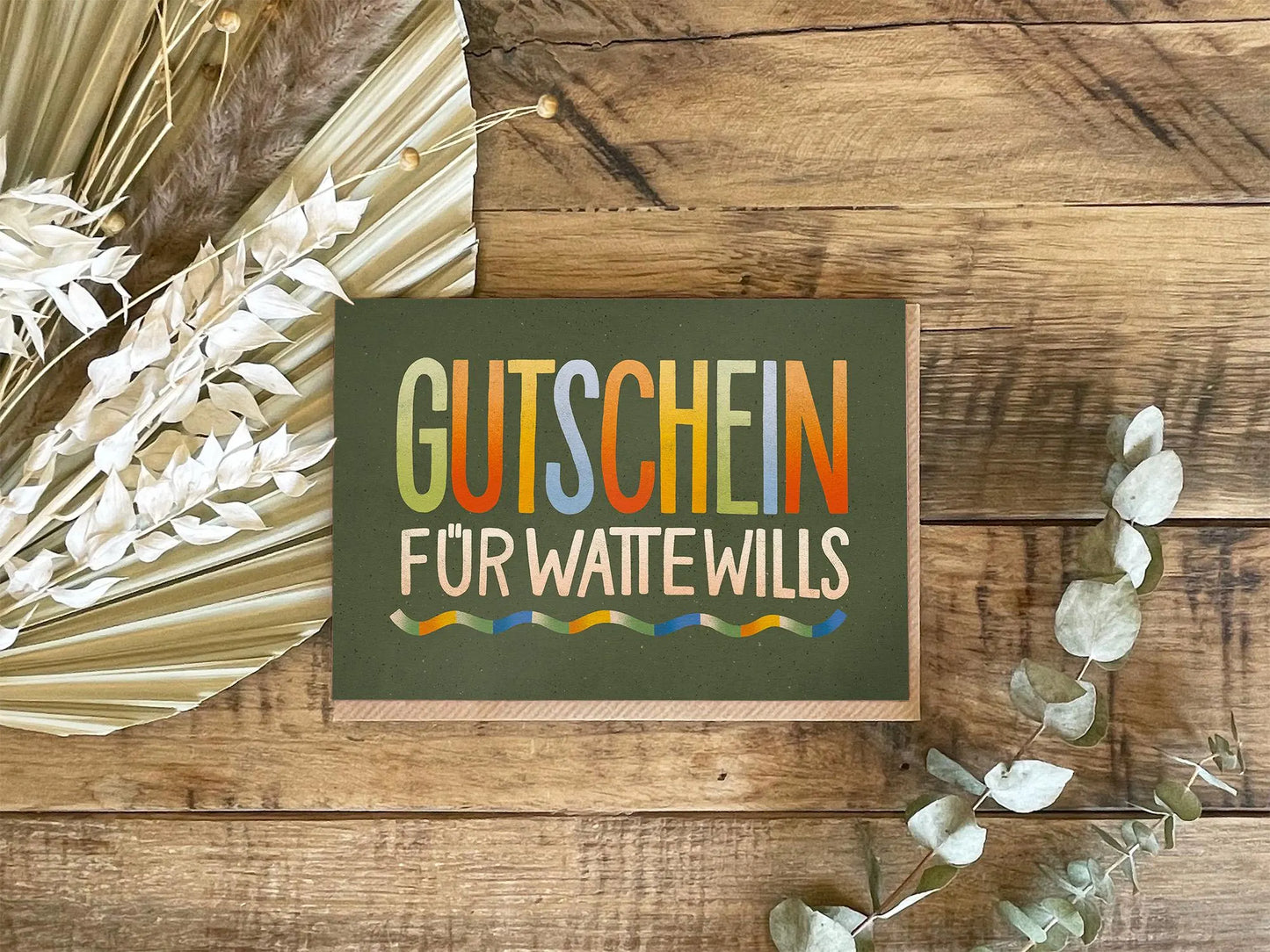Doppelkarte »Gutschein für watte wills«