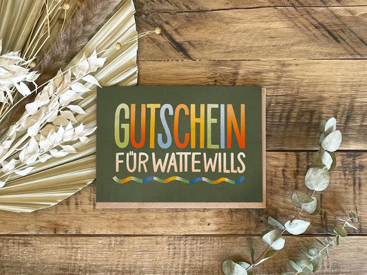 Doppelkarte »Gutschein für watte wills«