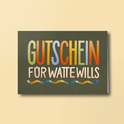 Doppelkarte »Gutschein für watte wills«