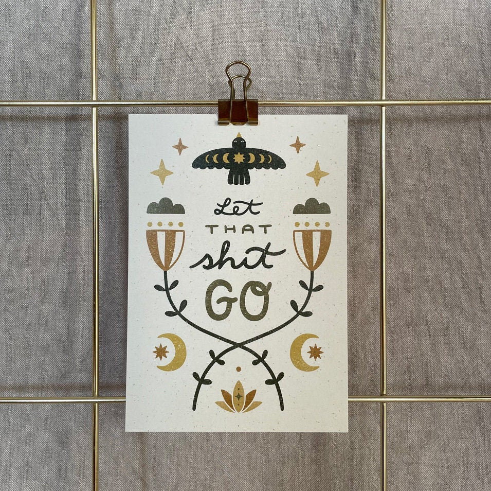 Postkarte »Let That Shit Go«