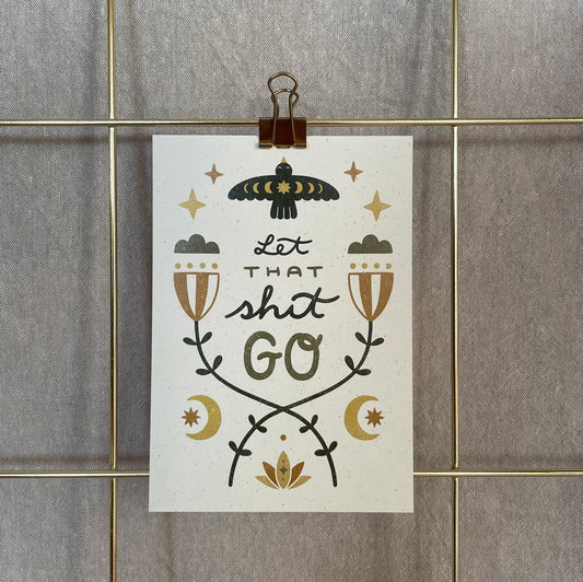 Postkarte »Let That Shit Go«