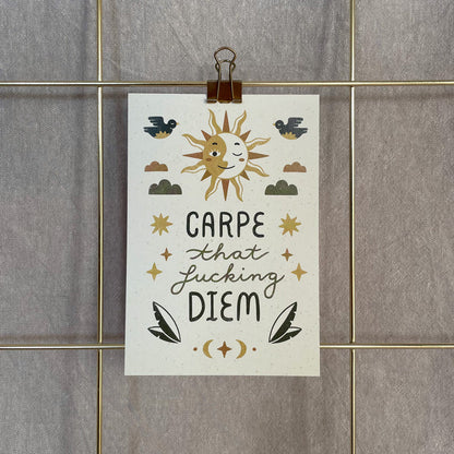 Postkarte »Carpe That Fucking Diem«