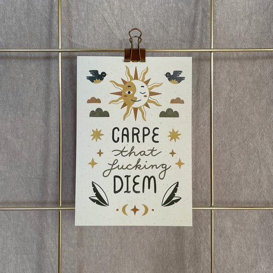 Postkarte »Carpe That Fucking Diem«