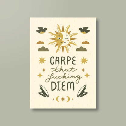 Postkarte »Carpe That Fucking Diem«