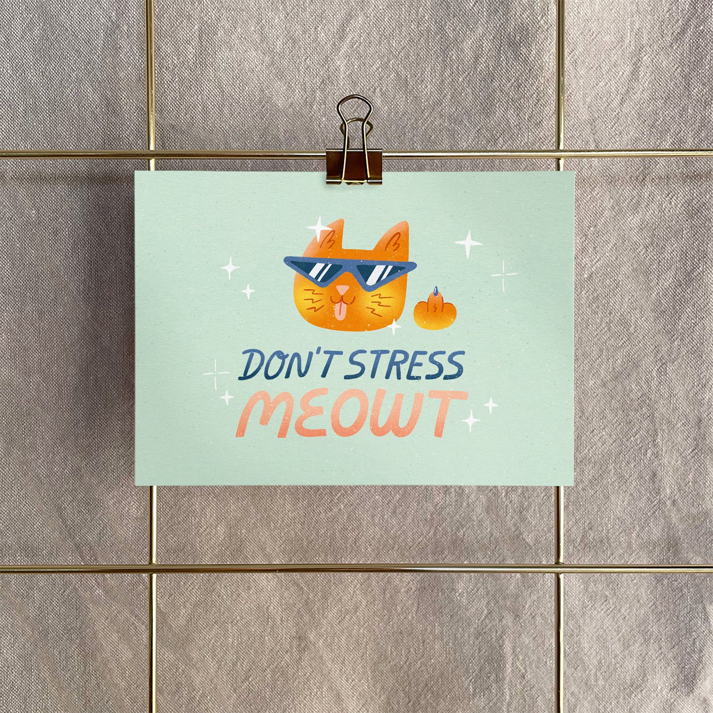 Postkarte »Don't Stress MEOWT«