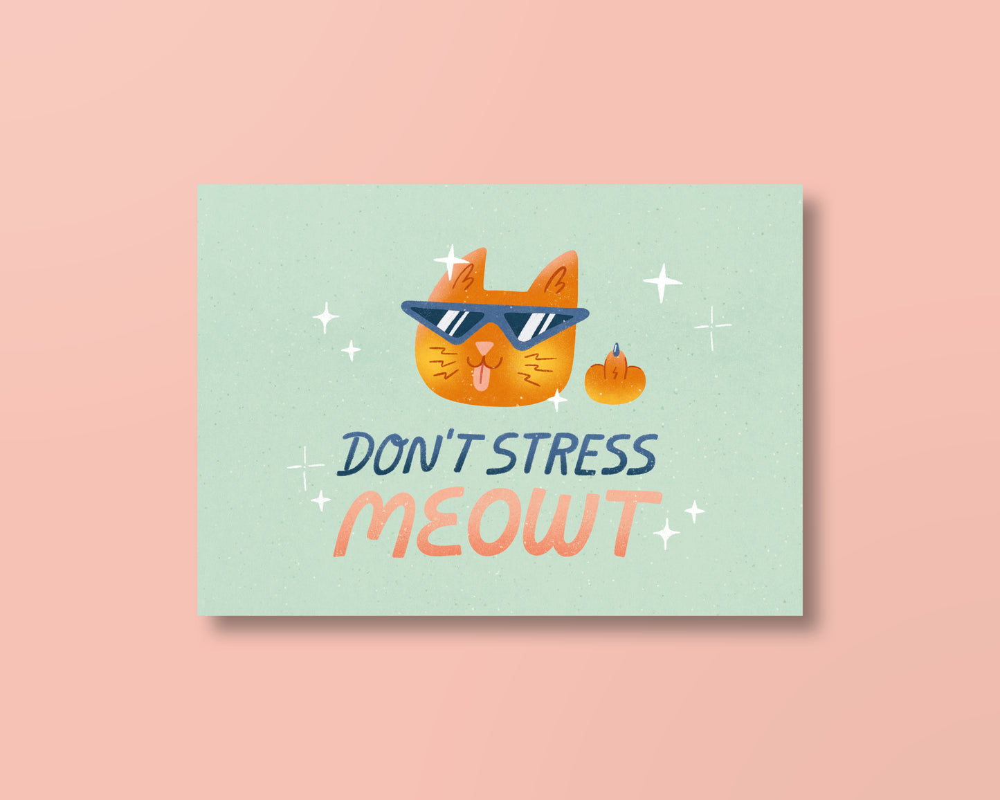 Postkarte »Don't Stress MEOWT«