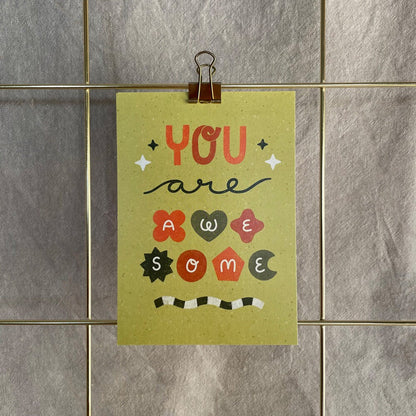 Postkarte »You are awesome«