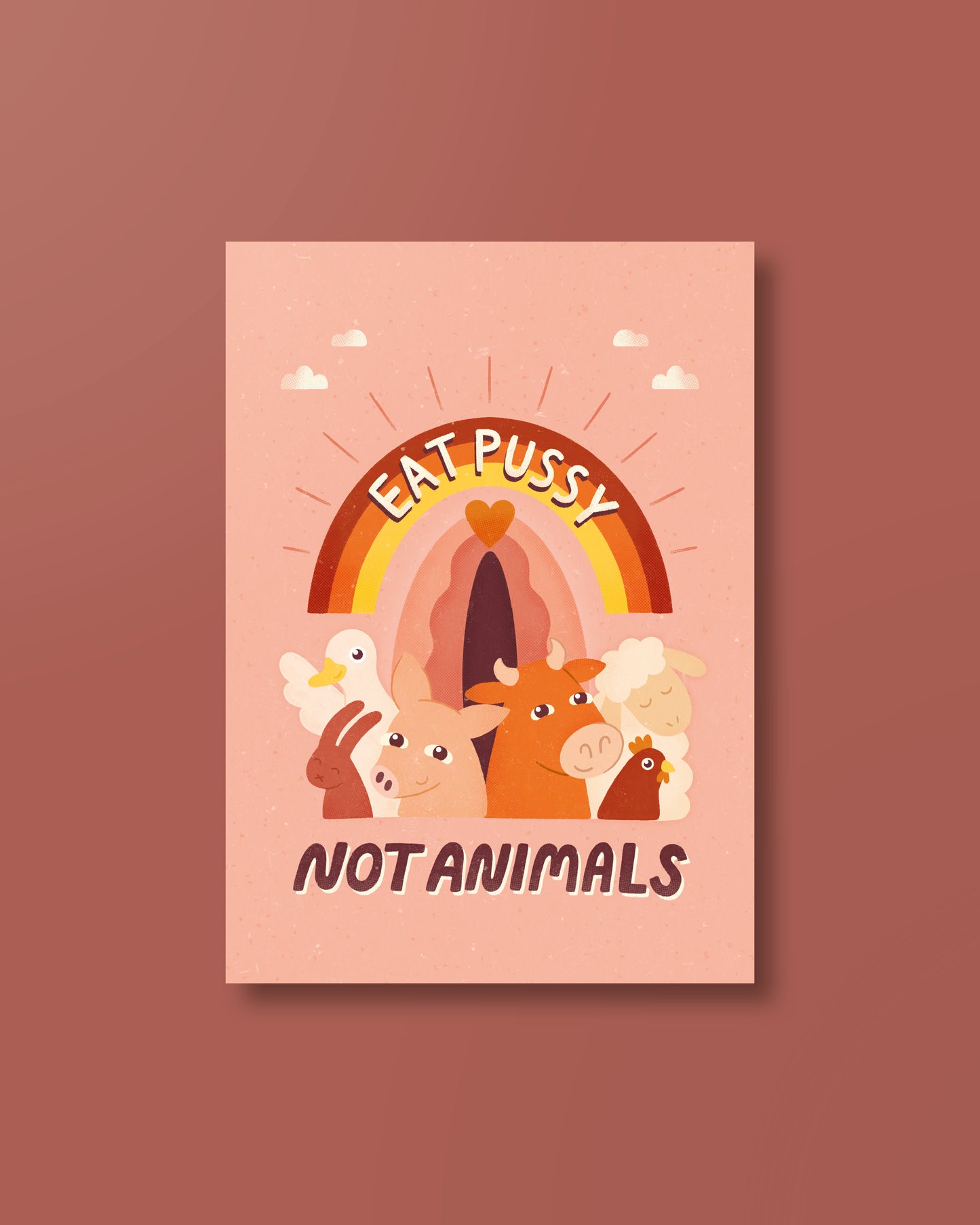 Postkarte »Eat Pussy Not Animals«