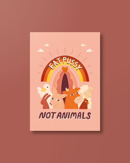 Postkarte »Eat Pussy Not Animals«