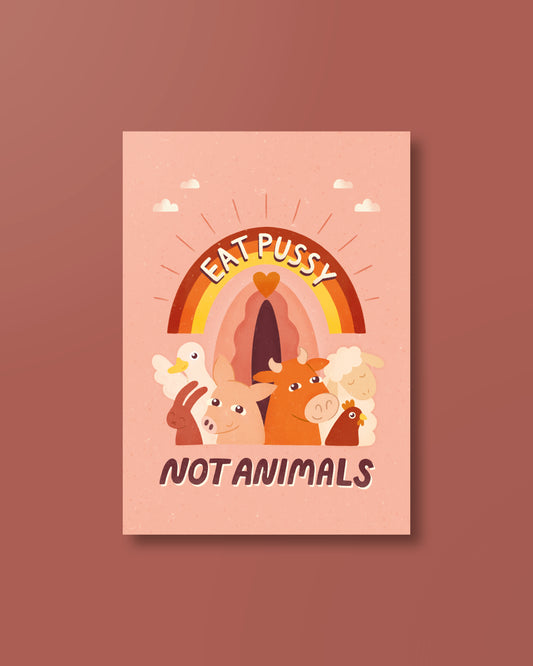 Postkarte »Eat Pussy Not Animals«