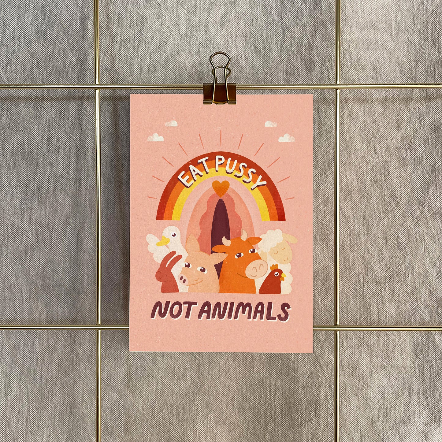 Postkarte »Eat Pussy Not Animals«