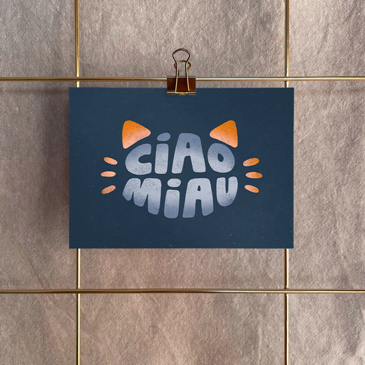 Postkarte »Ciao Miau«