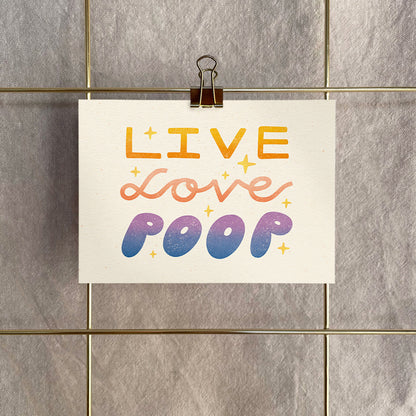 Postkarte »Live Love Poop«