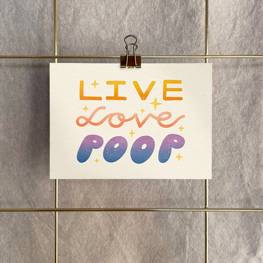 Postkarte »Live Love Poop«