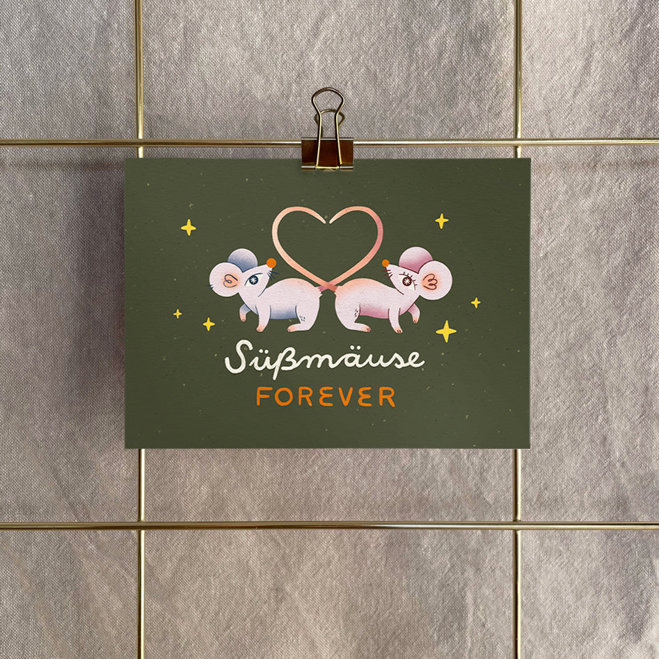 Postkarte »Süßmäuse forever«