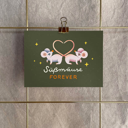 Postkarte »Süßmäuse forever«