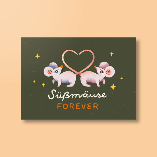 Postkarte »Süßmäuse forever«