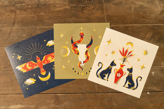 3er Set Prints »Spiritanimals« – Produktfoto